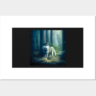 Wolf in a Forest Posters and Art